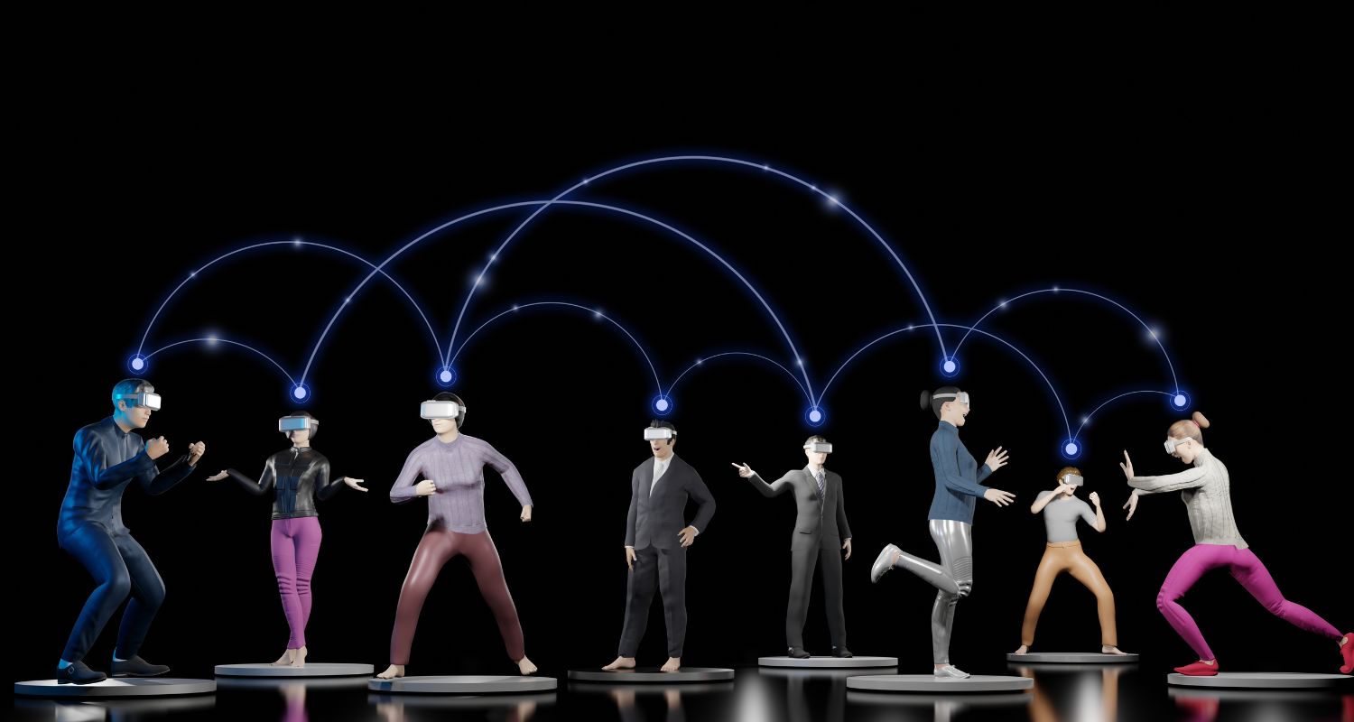 Figures with VR glasses