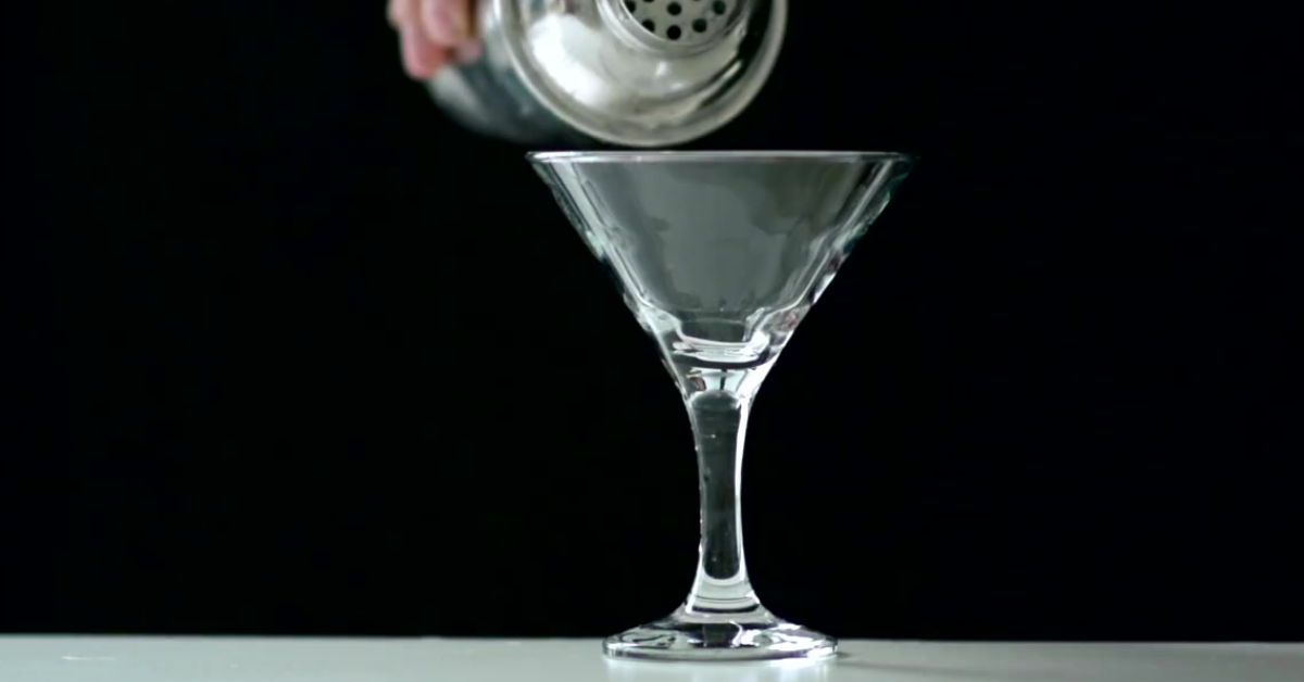 Shaker and martini glass
